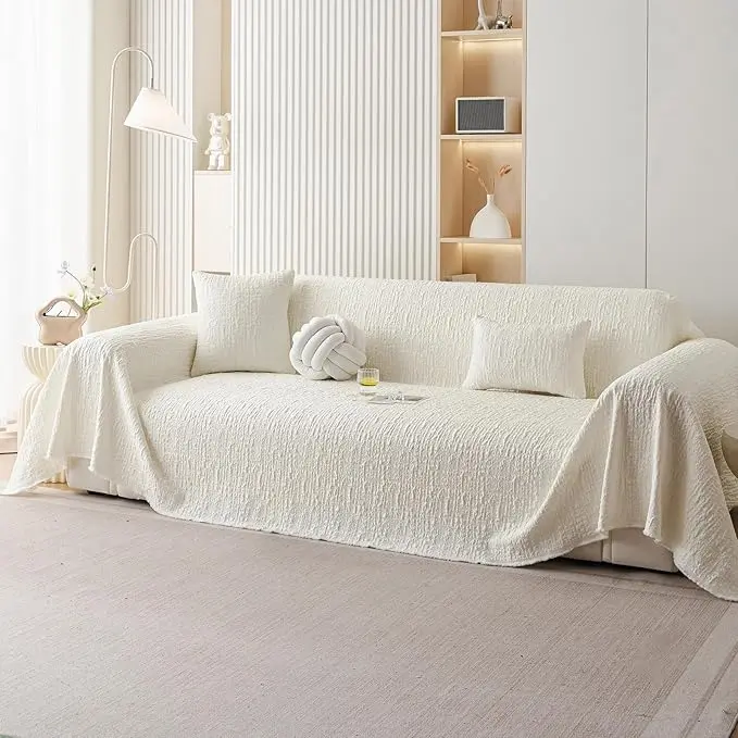 DREAMINGO Bubble Textured Cooling Sofa Cover, Ice Silk Breathable Couch Cover