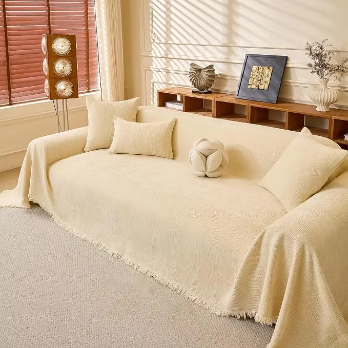 DREAMINGO Chenille Sofa Cover Washable Pet Couch Protector Cover Textured Couch