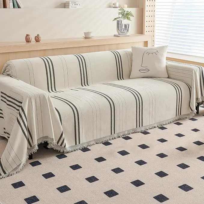 DREAMINGO Couch Cover Reversible Chenille 3 Seat Sofa Covers