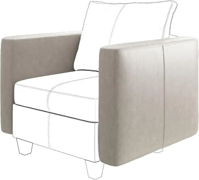 EASE MOOSE Armrest Module for Modular Sectional Sofa, Faux Leather Side