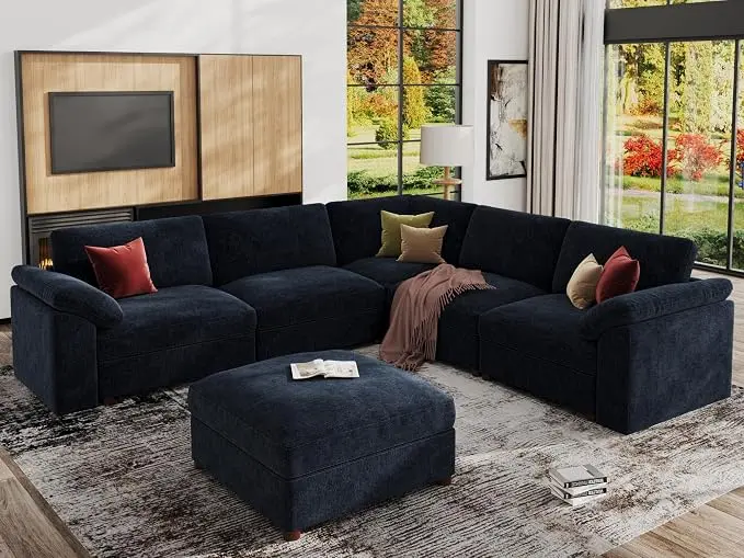 EASE MOOSE Oversized L Shape Sectional Couch, Extra Large Deep seat Sectional