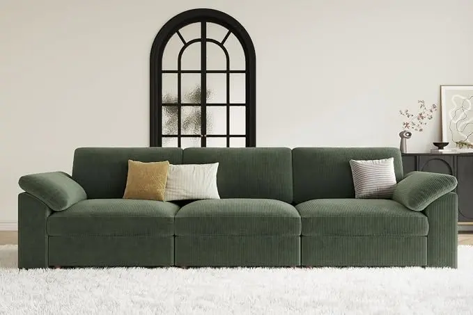 EASE MOOSE Sectional Modular Sofa, Comfty 3 Seat Cloud Couch, FSC Certified