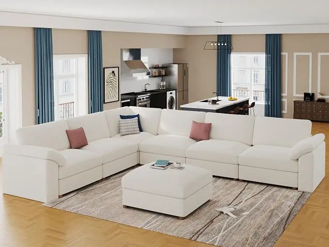 EASE MOOSE Sectional Modular Sofa, Luxury FSC Certified Chenille Comfty Deep