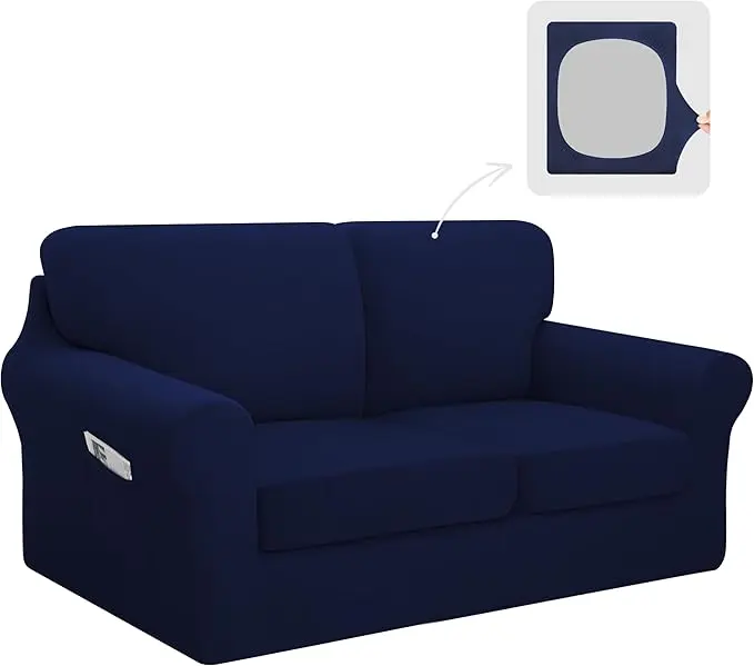 Easy-Going 5 Pieces Stretch Loveseat Cover Washable Loveseat Slipcover Set