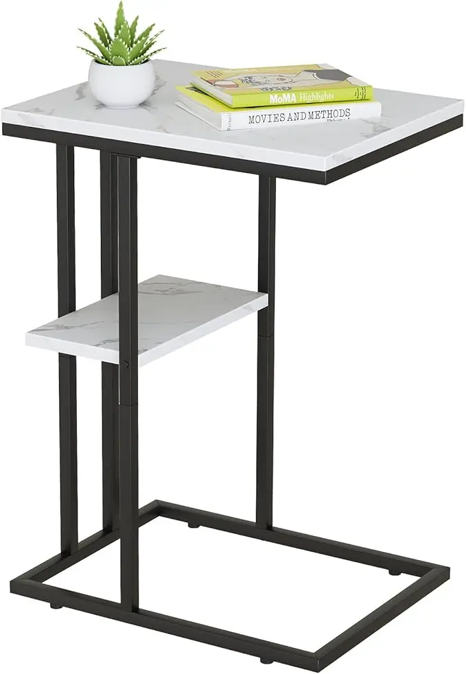 Easy Paws C Shaped End Table, Small Side Table