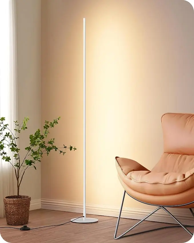 EDISHINE LED Corner Floor Lamp, Minimalist Dimmable Light
