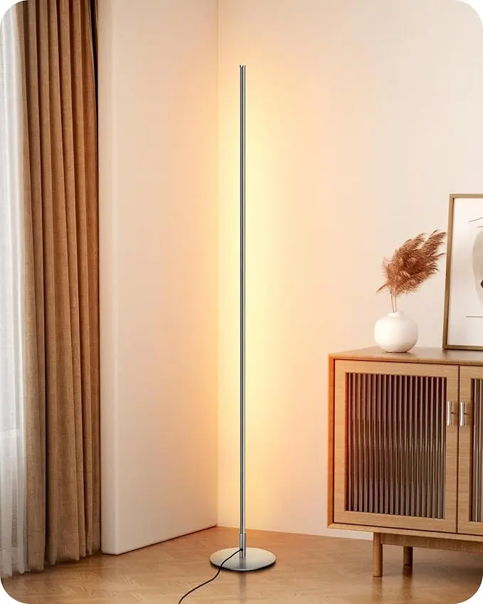 EDISHINE LED Corner Floor Lamp, Minimalist Dimmable Light