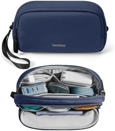 Electronic Organizer Travel Case, Dual Compartment Tech Organization
