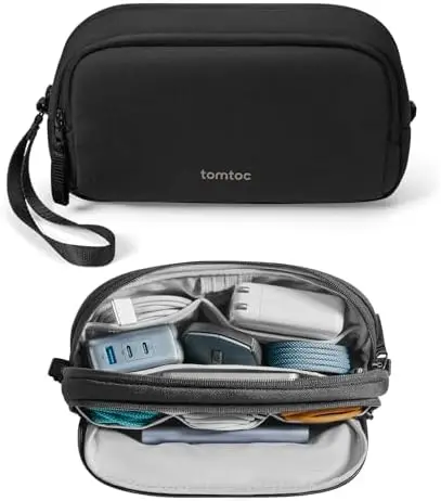 Electronic Organizer Travel Case, Dual Compartment Tech Organization