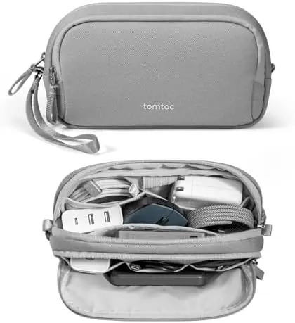 Electronic Organizer Travel Case, Dual Compartment Tech Organization