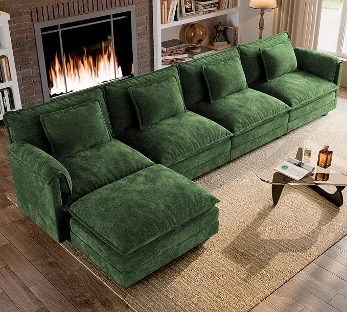 ELUCHANG Oversized 153" Modular Sectional Sofa, Comfy Cloud Couch, L Shaped