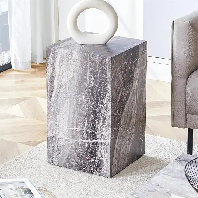End Table Living Room Table, Faux Marble Sofa Couch Side Table, Bedside