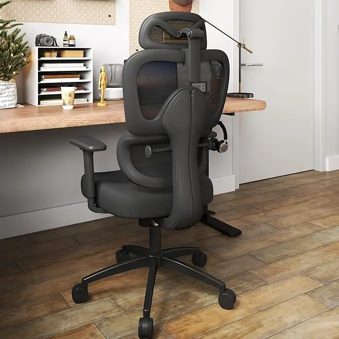 Ergonomic Office Chair with Adjustable Lumbar Support, 3D Arms and Headrest