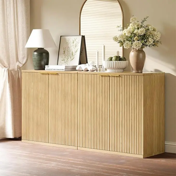 Evermagin 63" Oak Buffet Cabinet