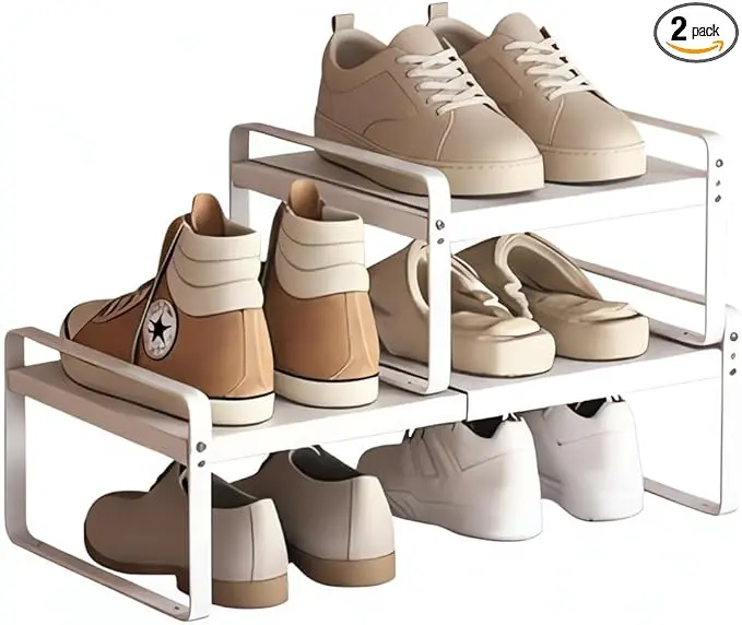 Expandable 1-Tier Metal Shoe Rack (H