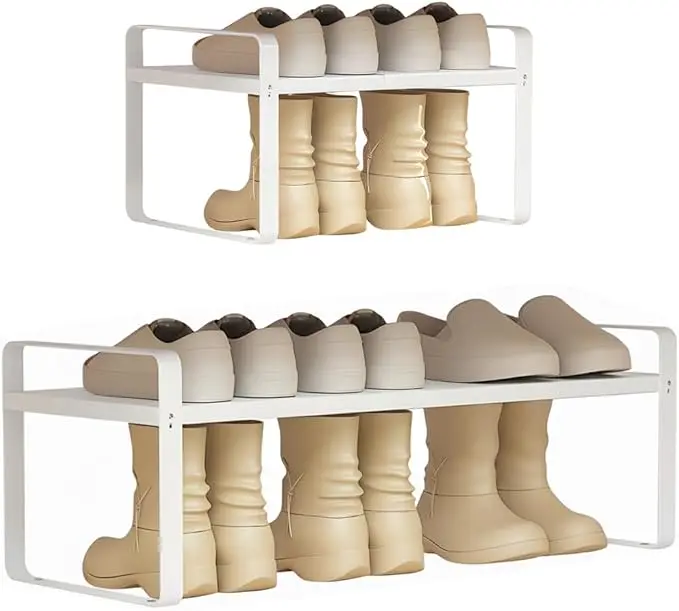 Expandable 1-Tier Metal Shoe Rack (H