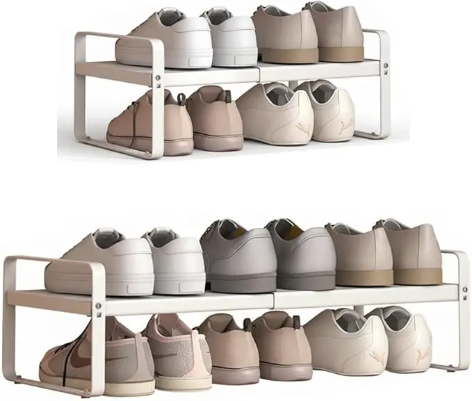 Expandable 1-Tier Metal Shoe Rack (H