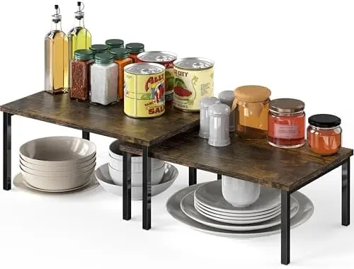 Extra Large Kitchen Cabinet Counter Shelf, Rustic Brown
