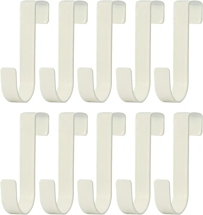 eywlwaar Over The Cabinet Door Single Hooks 10 Pack (10P-White)