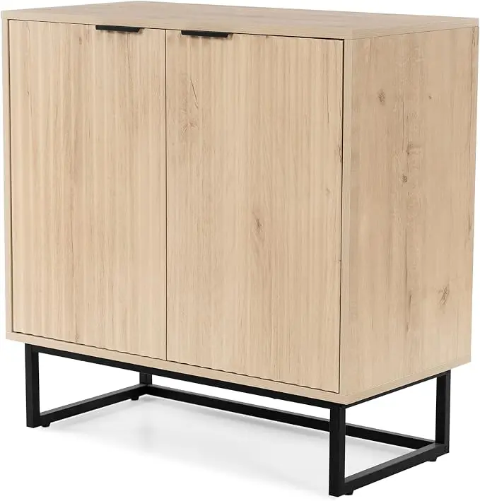 EYYTHUNG Fluted Cabinet with Storage, Sideboard Buffet Cabinet with Adjustable