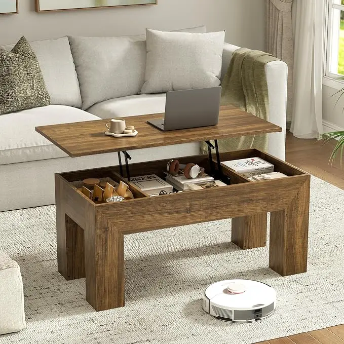 FABATO 41.7'' Lift Top Coffee Table, Wooden Rectangle Coffee Table