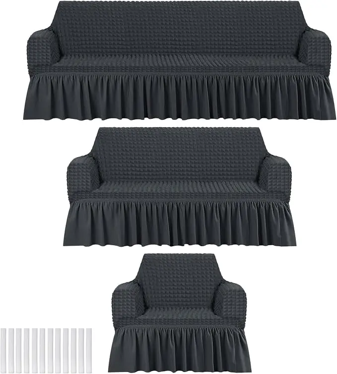 Fanfanwin 3 Pcs Sofa Slipcover Set