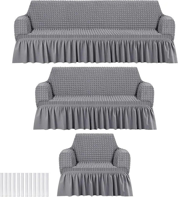 Fanfanwin 3 Pcs Sofa Slipcover Set