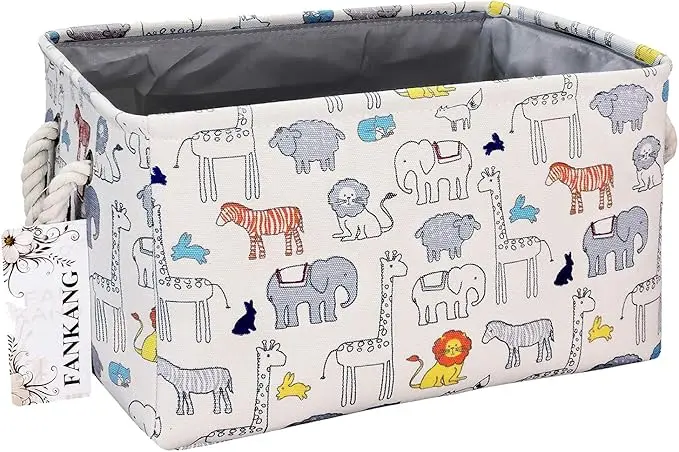 FANKANG Rectangular Fabric Storage Bin Box Laundry Basket, Nursery Storage, Storage Hamper, Gift Baskets(Rec-Zoo)