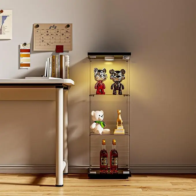 FANYUSHOW 3-Shelf Glass Display Cabinet