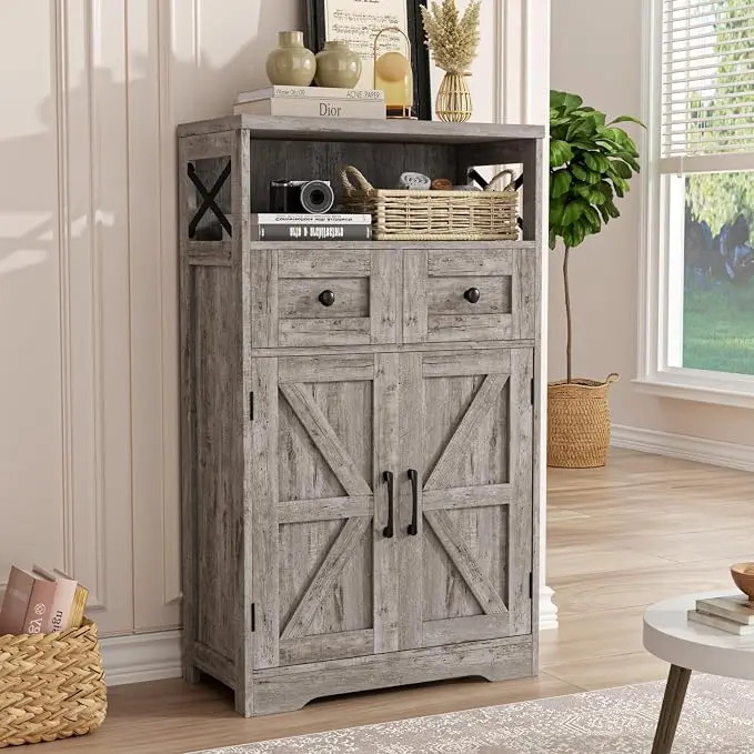FiveWillowise Small Farmhouse Storage Cabinet