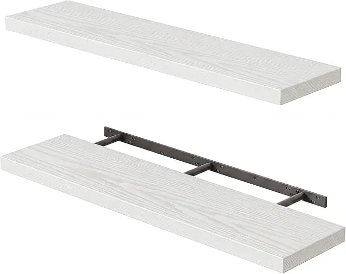 Fixwal Floating Shelves for Wall, 35.4" Long Heavy Duty Wall Mounted Rustic