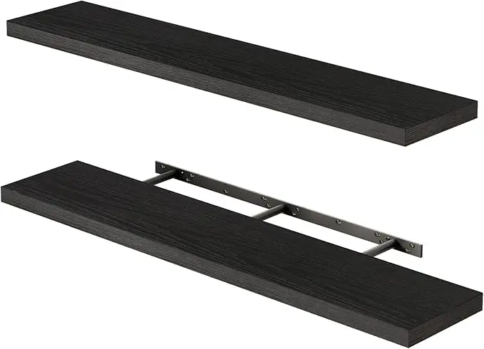 Fixwal Floating Shelves for Wall, 47.2" Long Heavy Duty Wall Mounted Rustic