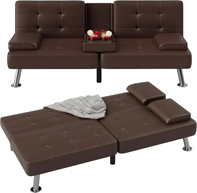 Flamaker Futon Sofa Bed Modern Folding Futon Set Convertible Recliner Lounge