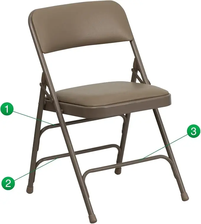 Flash Furniture 4 Pack HERCULES Series Curved Triple Braced & Double Hinged