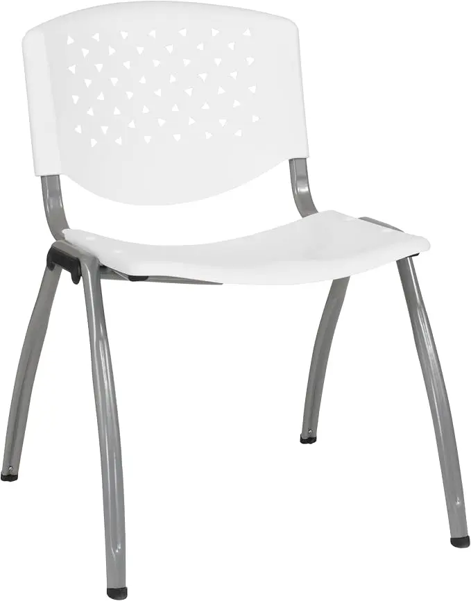 Flash Furniture HERCULES Series 880 lb. Capacity White Plastic Stack Chair