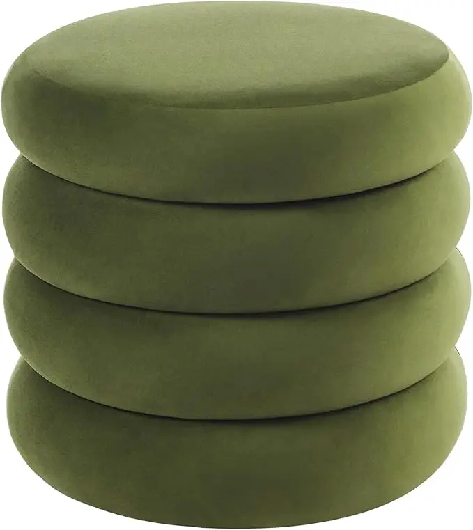 Flouki 19.5" Storage Ottoman Round, Vanity Stools