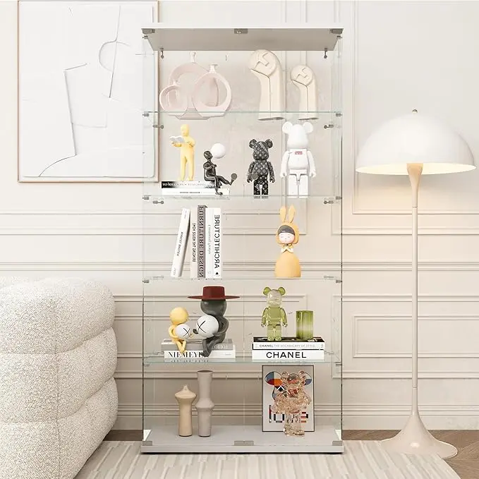 FLYMUHJIA Curio Cabinets with Tempered Glass Doors