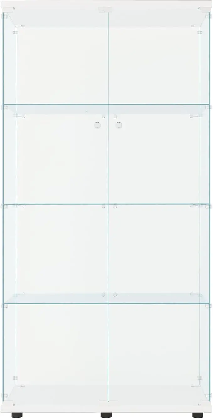 FLYMUHJIA Glass Display Cabinet Kitchen Pantry Storage Cabinet Corner Bar