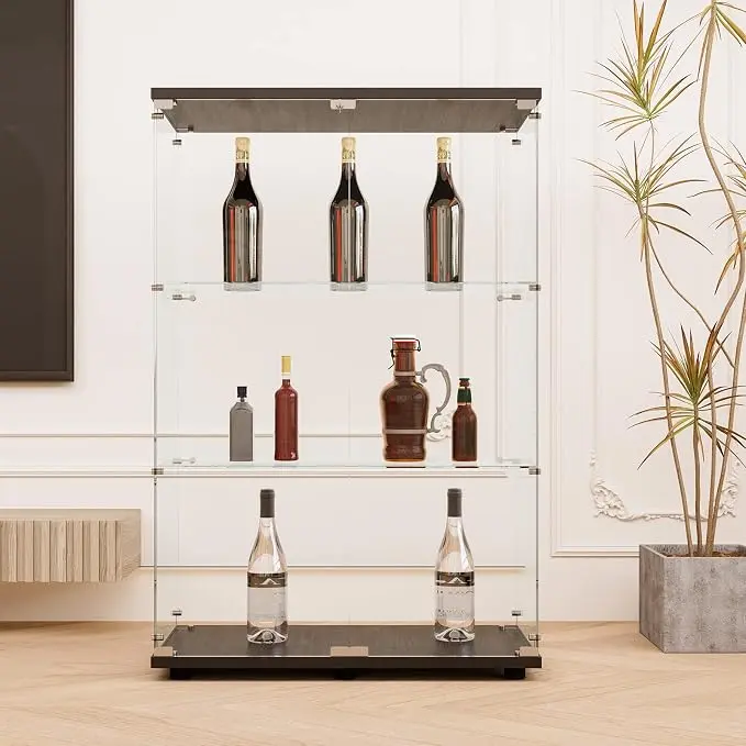 FLYMUHJIA Glass Display Corner Cabinets Storage