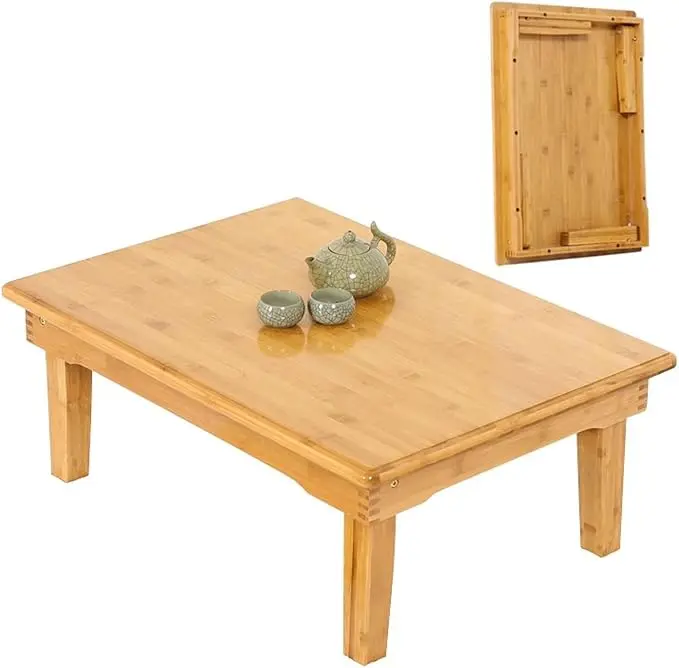 Foldable Bamboo Table, Japanese-Style Household Square Bamboo Table, Low Bamboo