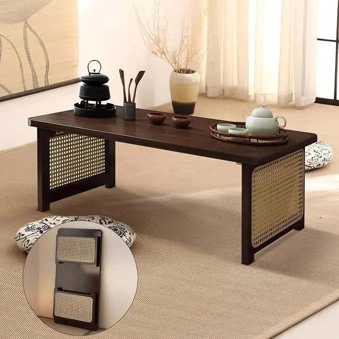 Foldable Japanese Floor Table Lightweight, No Assembly Required, Eco-Friendly