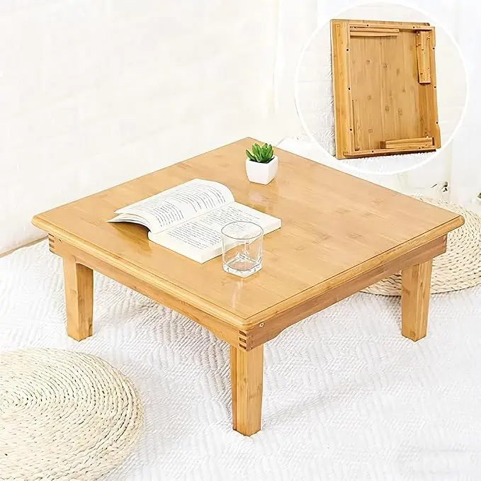 Folding Table, Japanese-Style Household Square Bamboo Table, Computer Desk