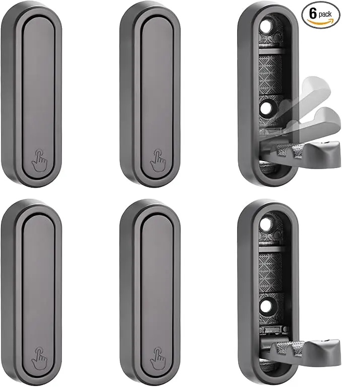 Folding Wall Hooks, 6pcs Foldable Coat Hooks, Heavy Duty Folding Hook for Hanging Coats Towel Hat Backpack, Gray