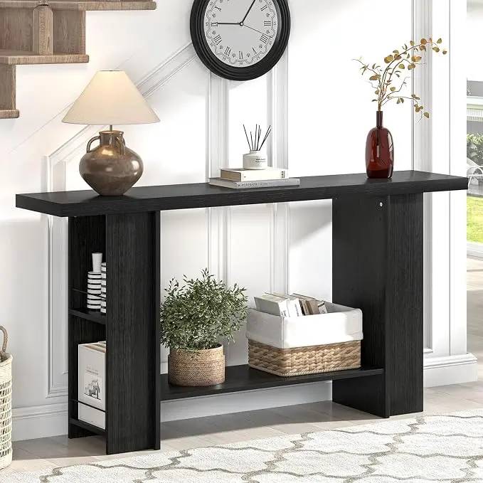 FOLUBAN Black Entryway Table