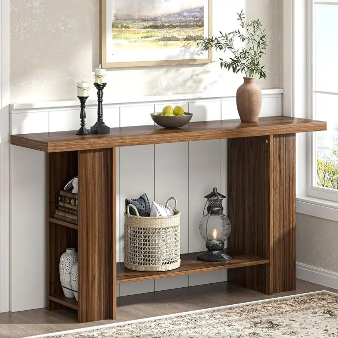 FOLUBAN Entryway Table, Modern Wood Console Table