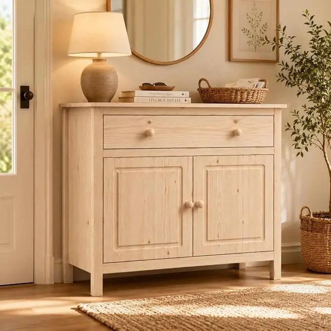 From the Tree Furniture 44" Wide Solid Pine Shaker Sideboard Buffet Cabinet — 2