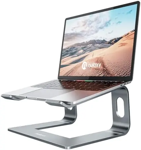 Full Aluminum Laptop Stand, Stable Support to 22 lbs, Open Cooling