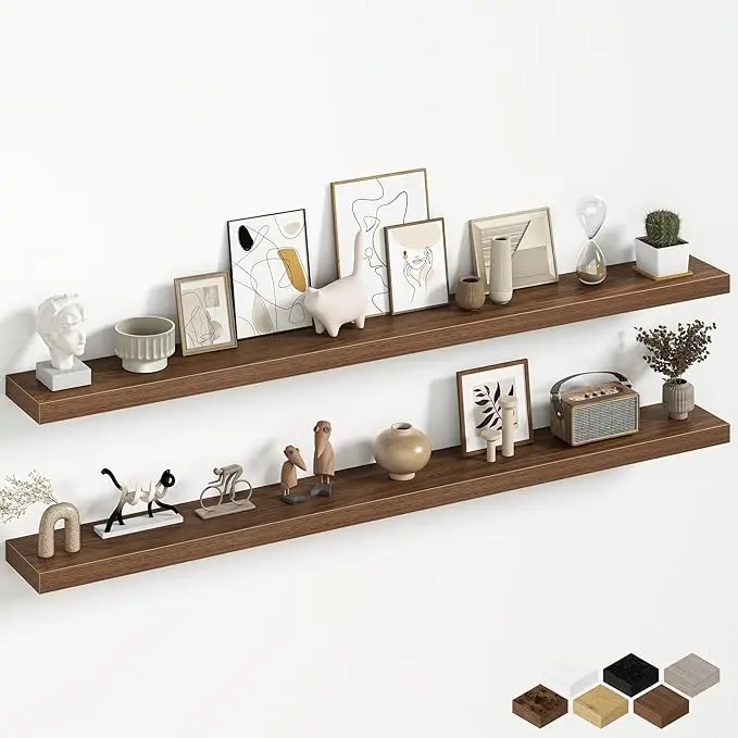 Fun Memories 60 Inch Fireplace Mantel Shelf, Deep Floating Shelves