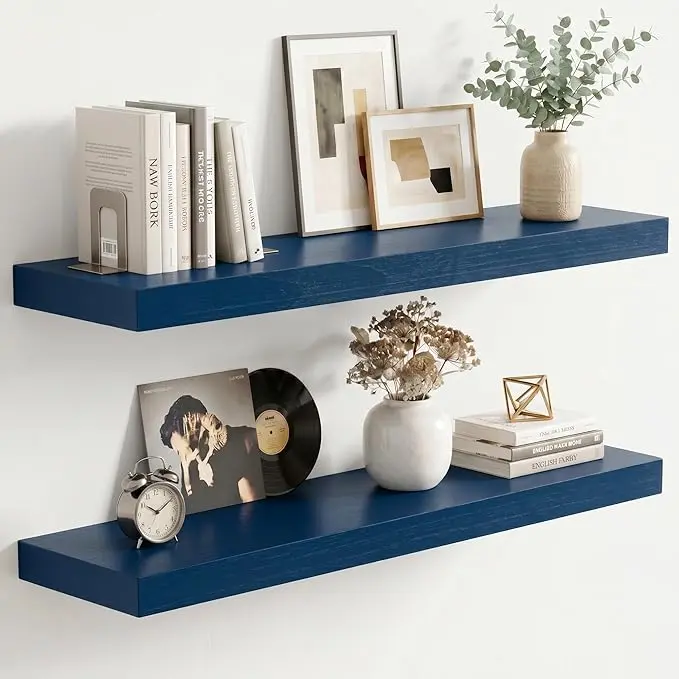 fuqing Dark Blue Floating Shelves | 24 Inch Floating Shelves