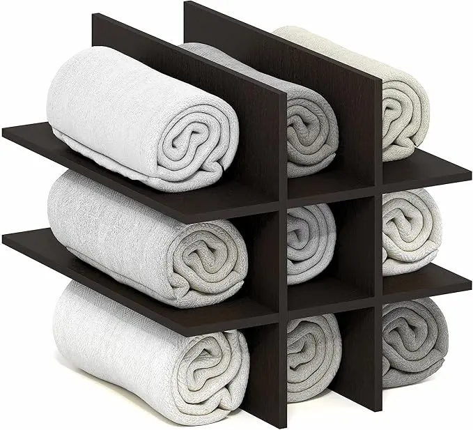 Furinno Cubicle Cube Insert, 9-Compartment Cube Organizer, Geometric Shelf